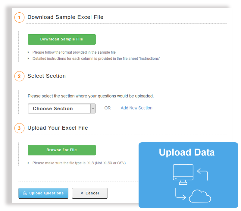 Question Upload for Online Test Platform